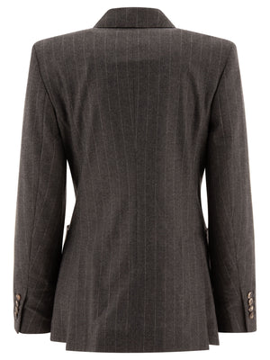 MAX MARA Elegant Pinstripe Cashmere Blazer