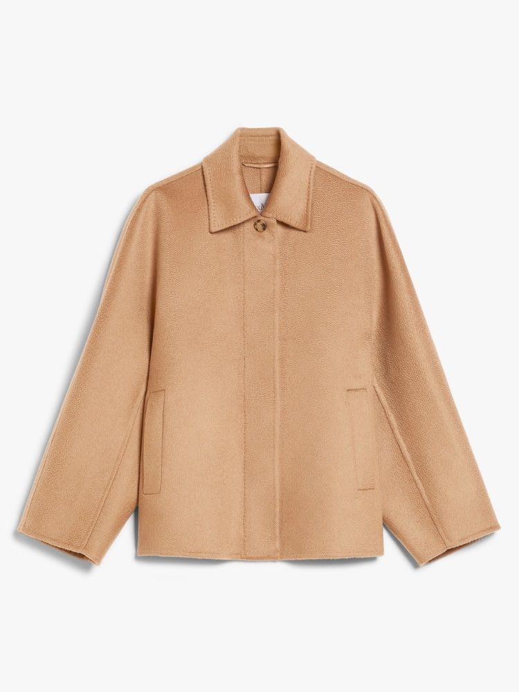 MAX MARA Luxurious Mini Cashmere Jacket in Camel