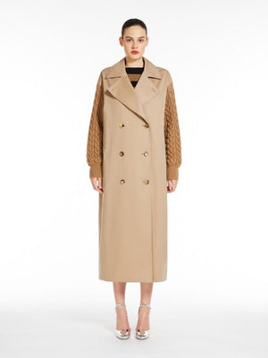 MAX MARA Elegant Camel Wool-Cotton Overcoat