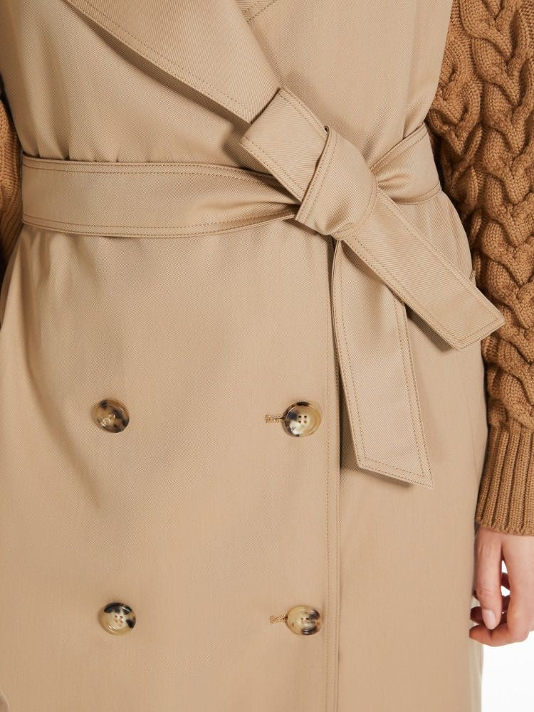 MAX MARA Elegant Camel Wool-Cotton Overcoat