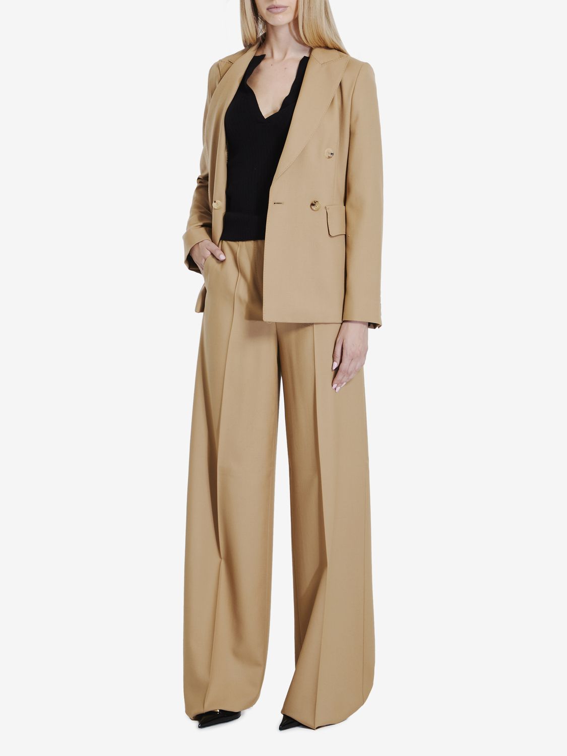 MAX MARA Pleated Palazzo Trousers for Women - Regular Fit