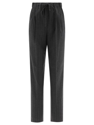 MAX MARA Cashmere Pinstriped High-Rise Trousers