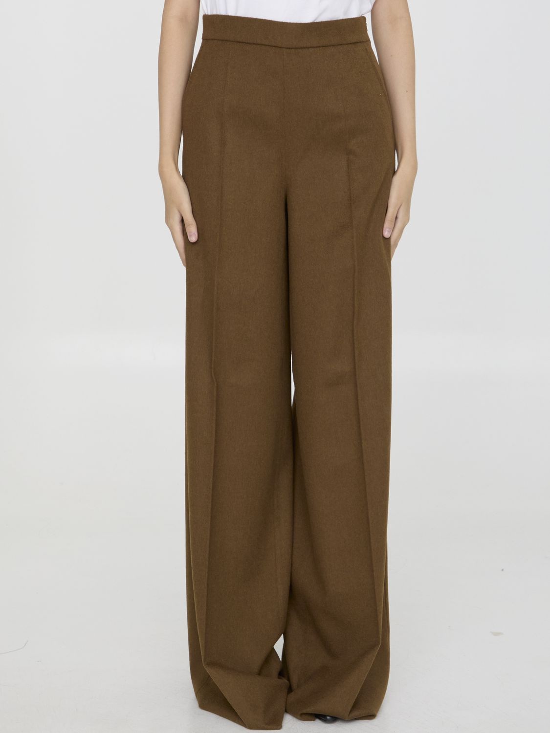 MAX MARA Wide-Leg Trousers with Pleats - Regular Fit