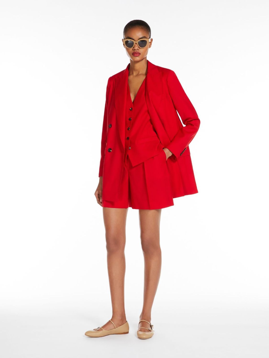 MAX MARA Red Virgin Wool Women's Jacket for FW24