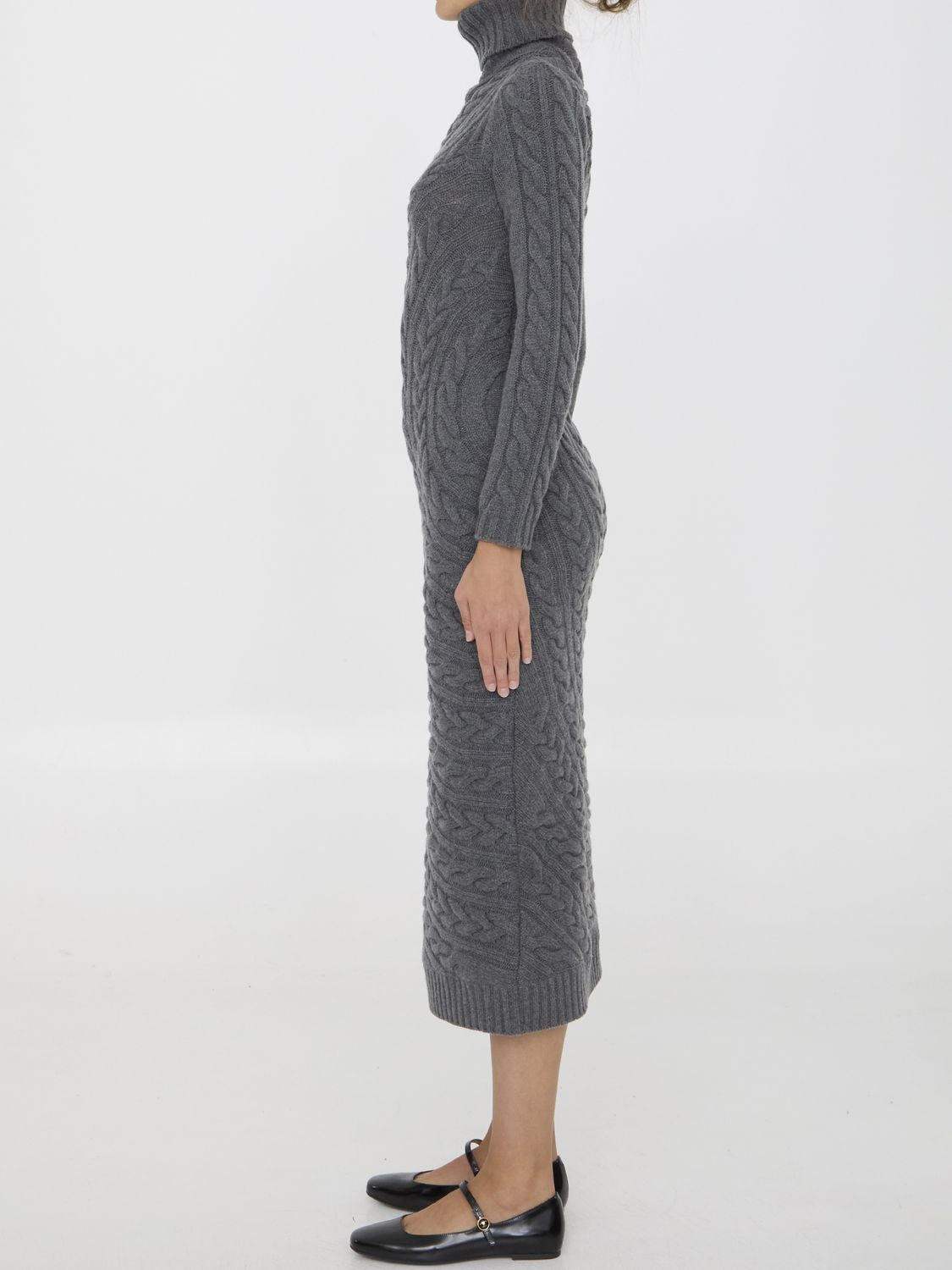 MAX MARA High-Neck Wool and Cashmere Blend Dress