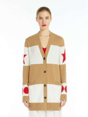 MAX MARA Elegant Beige V-Neck Cardigan for Women