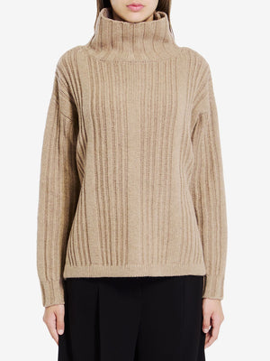 MAX MARA Elegant Taupe Turtleneck Sweater - Regular Fit