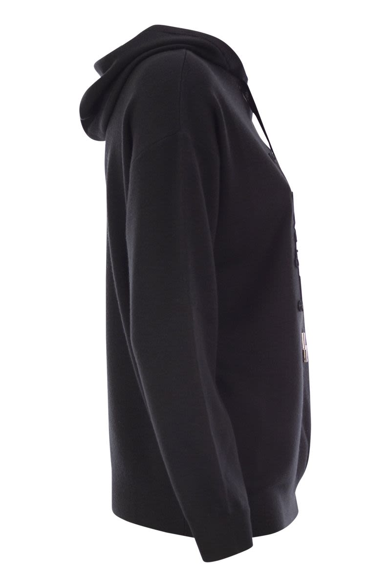 MAX MARA Oversized Wool Hoodie Sweatshirt