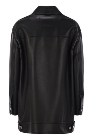 MAX MARA Oversized Nappa Leather Over Jacket