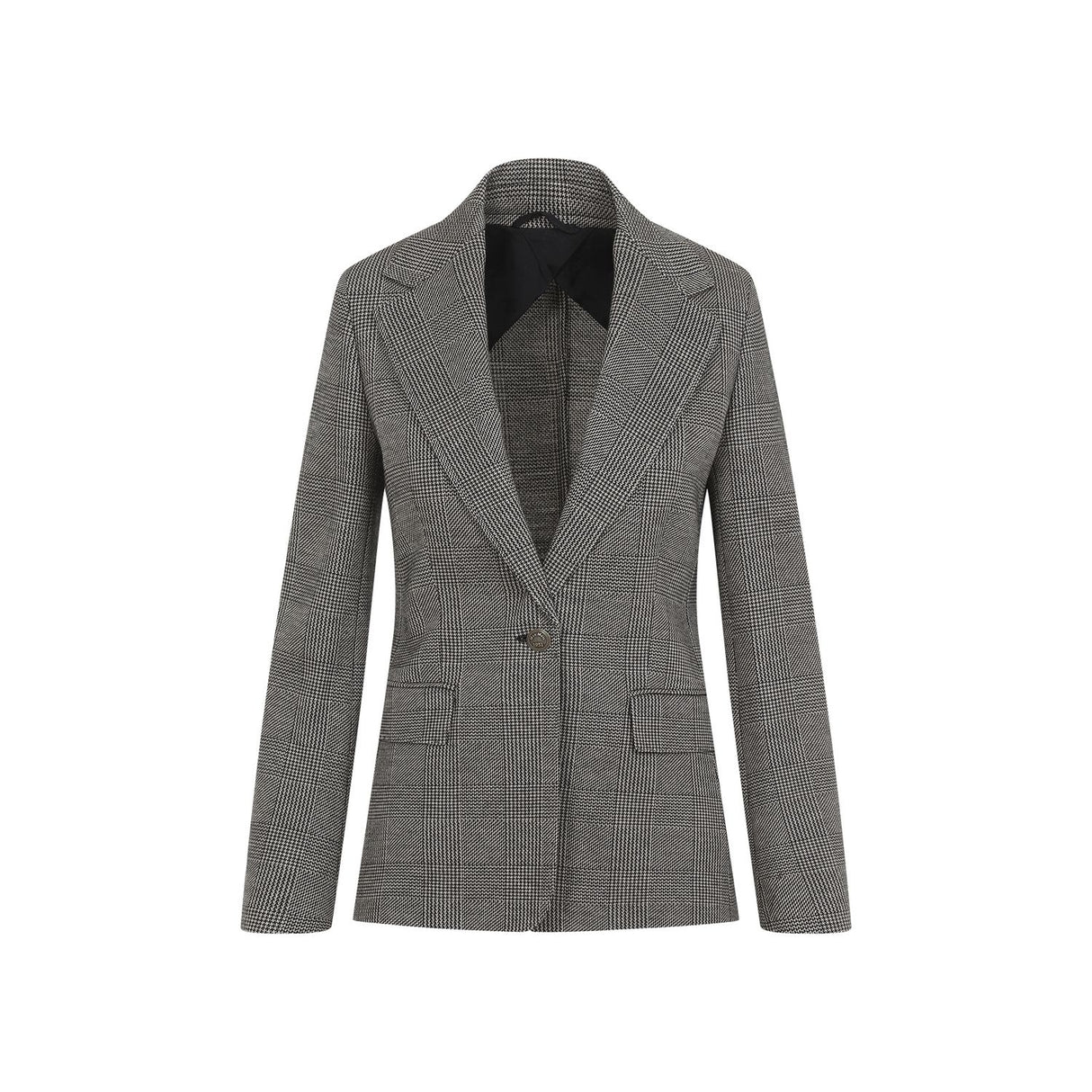 MAX MARA Elegant Checkered Wool Blend Jacket