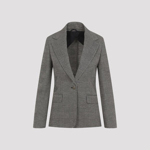 MAX MARA Elegant Checkered Wool Blend Jacket