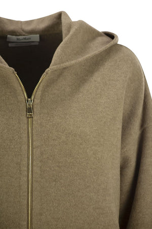 MAX MARA Oversized Wool and Cashmere Sweater with Pouch Pocket