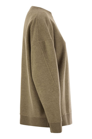 MAX MARA Slightly Oversized Crewneck Wool and Cashmere Sweatshirt