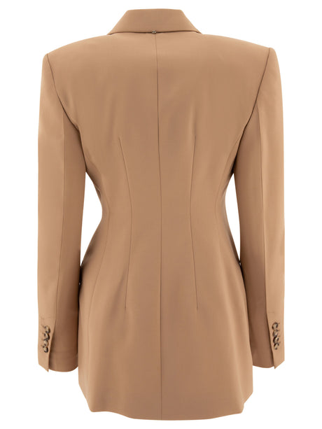 MAX MARA SPORTMAX Classic Beige Double-Breasted Wool Blazer