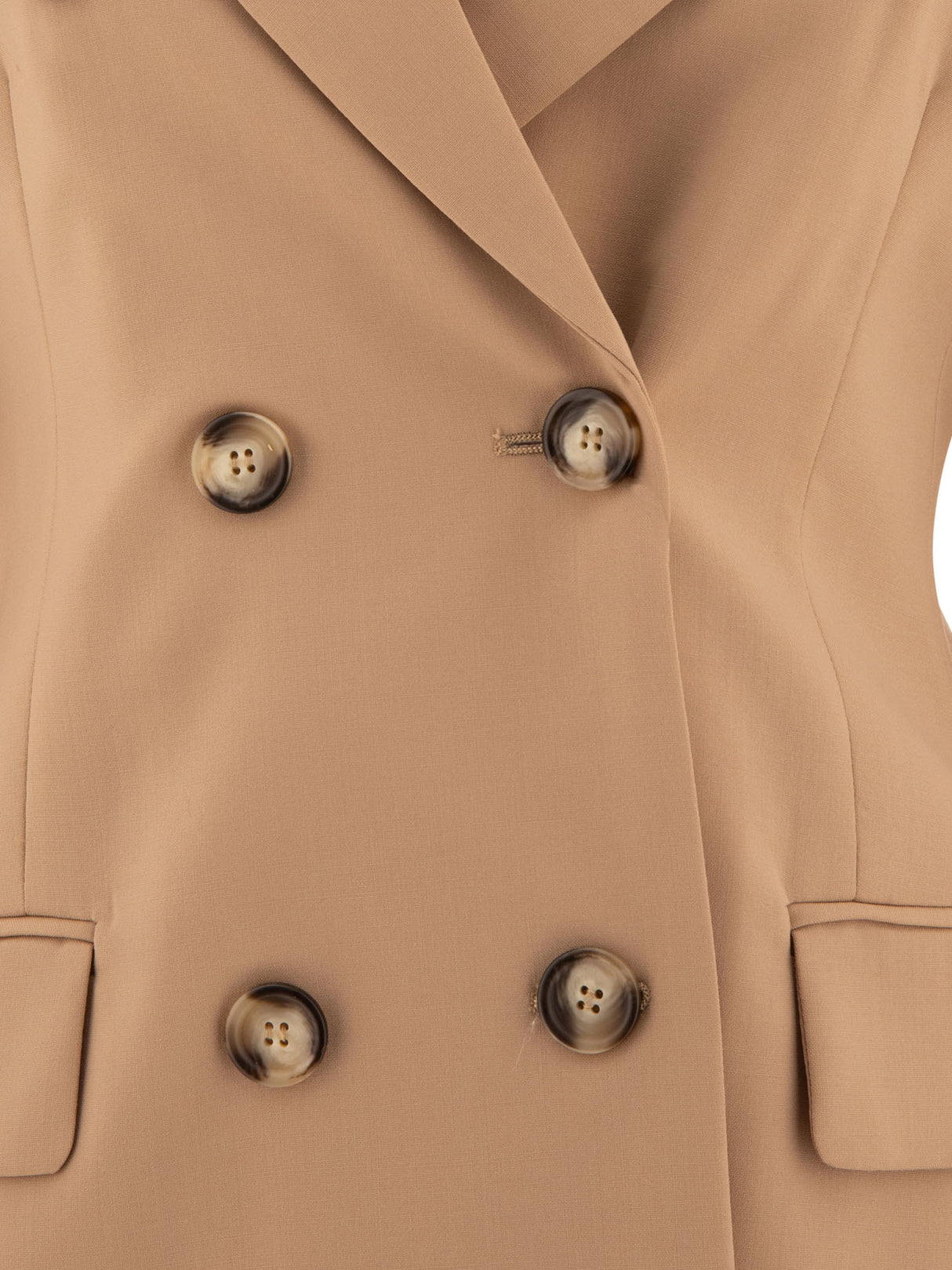 MAX MARA SPORTMAX Classic Beige Double-Breasted Wool Blazer