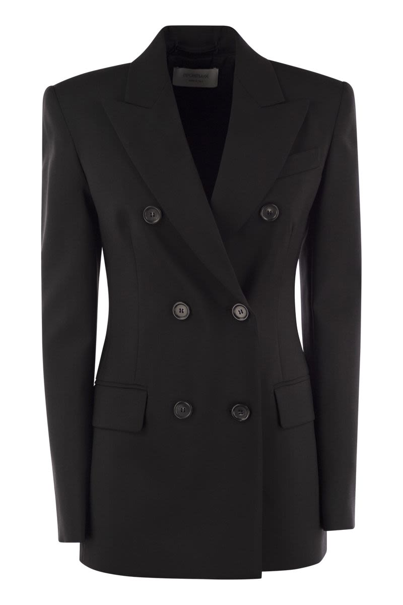 MAX MARA SPORTMAX Elegant Stretch Wool Double-Breasted Blazer