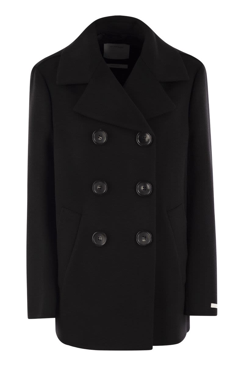 MAX MARA SPORTMAX Elegant Double-Breasted Wool Caban Jacket