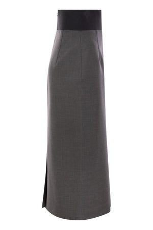 MAX MARA SPORTMAX Stretch Wool Pencil Skirt - High Waist Design