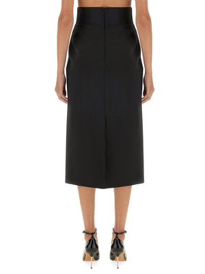 MAX MARA SPORTMAX Stretch Wool Pencil Skirt - High Waist Design