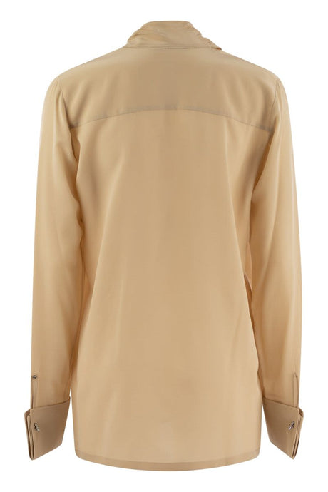 MAX MARA SPORTMAX Elegant Silk Crepe Blouse with Neck Sash