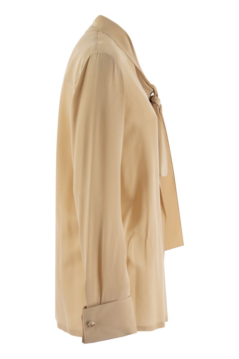 MAX MARA SPORTMAX Elegant Silk Crepe Blouse with Neck Sash