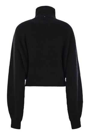 Áo Khoác Cashmere Phối Đồ với Cổ Tăng - FW24