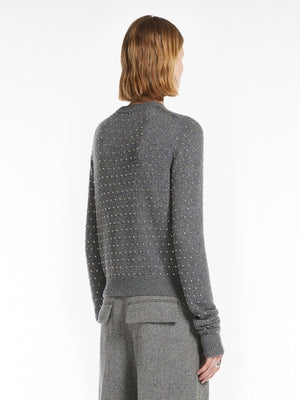 MAX MARA SPORTMAX Slim Fit Studded Cashmere Blend Crew-Neck Sweater