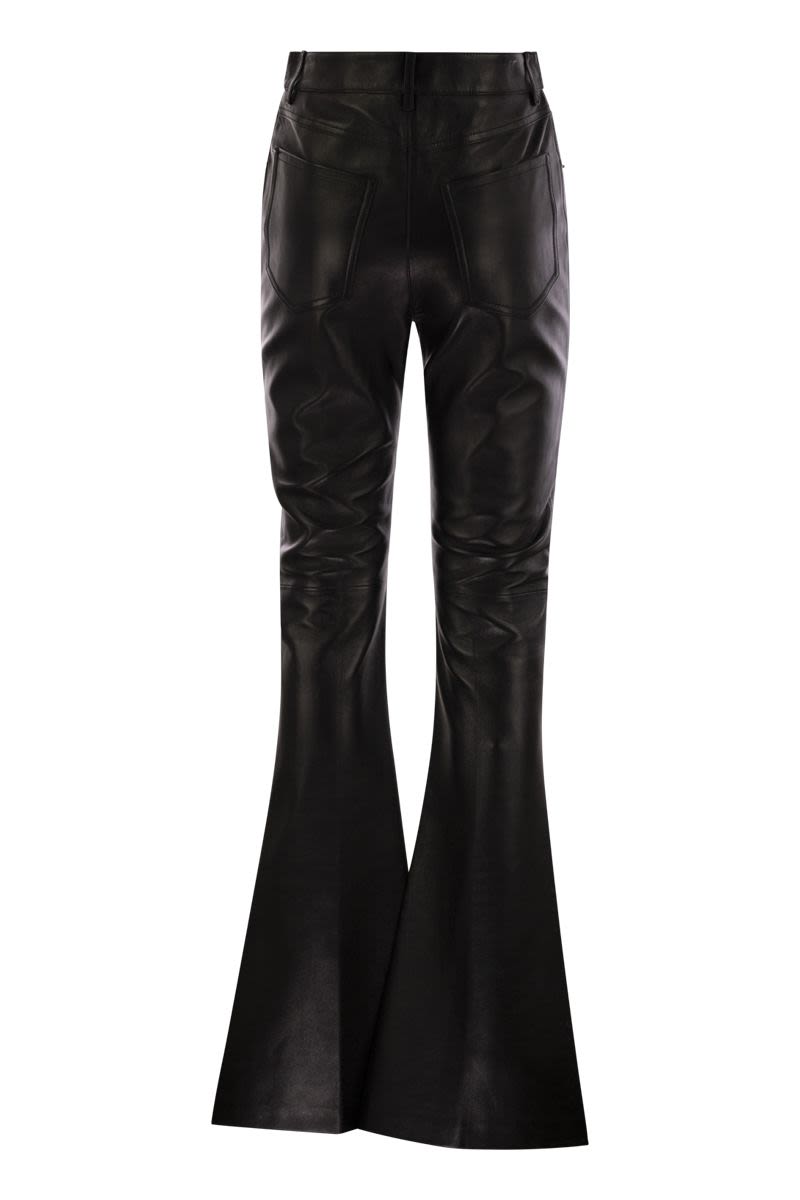 MAX MARA SPORTMAX Chic Flared Nappa Leather Trousers