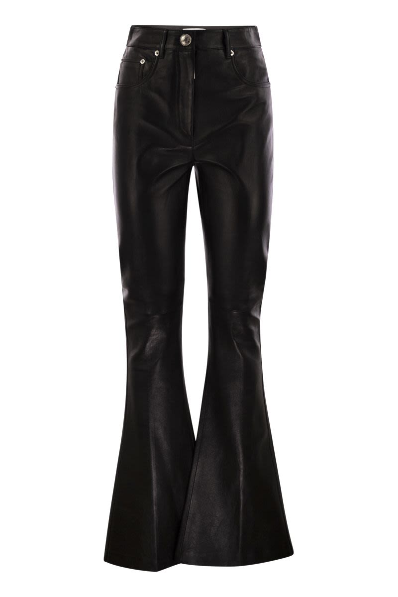 MAX MARA SPORTMAX Chic Flared Nappa Leather Trousers