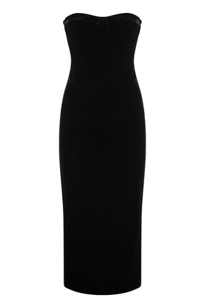 MAX MARA SPORTMAX Elegant Velvet Bustier Dress - Fitted Design