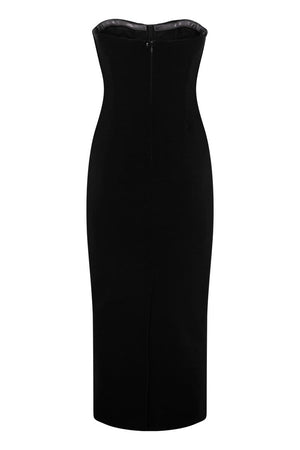 MAX MARA SPORTMAX Elegant Velvet Bustier Dress - Fitted Design