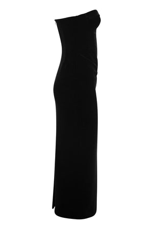 MAX MARA SPORTMAX Elegant Velvet Bustier Dress - Fitted Design