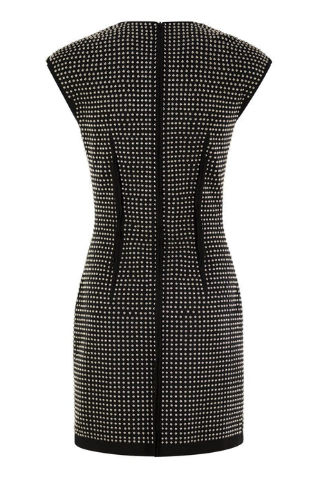 MAX MARA SPORTMAX Close-Fitting Mini Dress with Silver Micro Studs