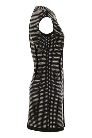 MAX MARA SPORTMAX Close-Fitting Mini Dress with Silver Micro Studs