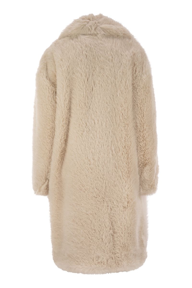 MAX MARA SPORTMAX Oversized Faux Fur Jacket with Statement Collar