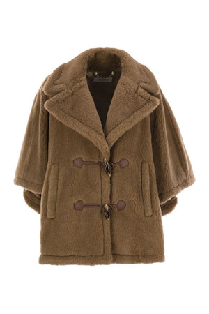 MAX MARA Oversized Teddy Fabric Hooded Cape