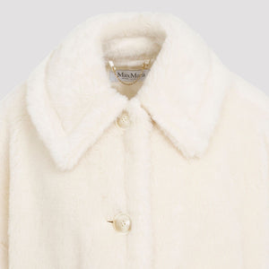 MAX MARA Elegant White Teddy Cape