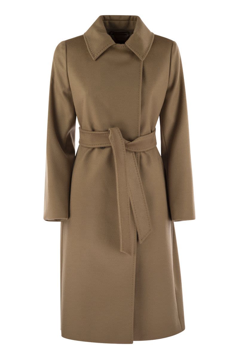 MAX MARA Wool Double-Breasted Long Jacket with Belt