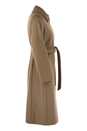 MAX MARA Wool Double-Breasted Long Jacket with Belt