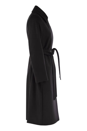 MAX MARA Wool Double-Breasted Long Jacket with Belt