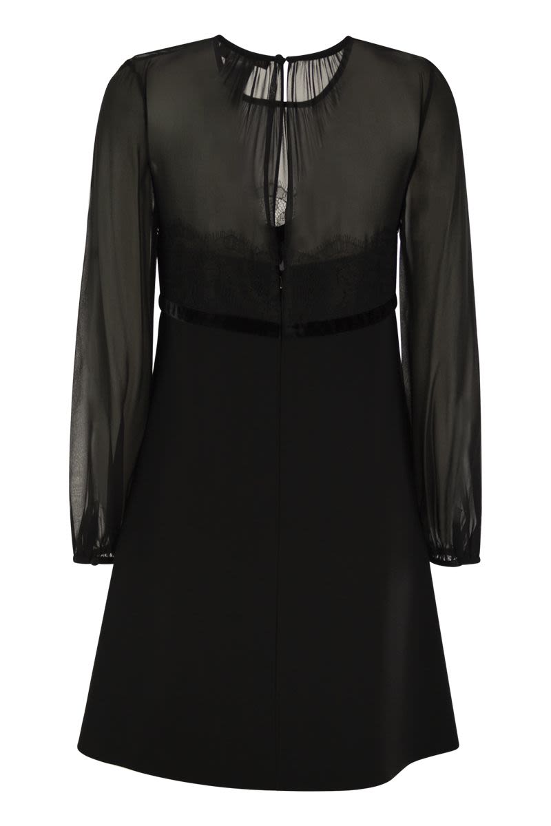 MAX MARA Chic Puff Sleeve Silk Georgette Mini Dress