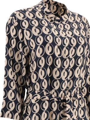 MAX MARA Elegant Silk Shirt Dress with Abstract Print