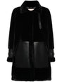 TWIN-SET Mini Black Faux-Fur Jacket with Buckle Details