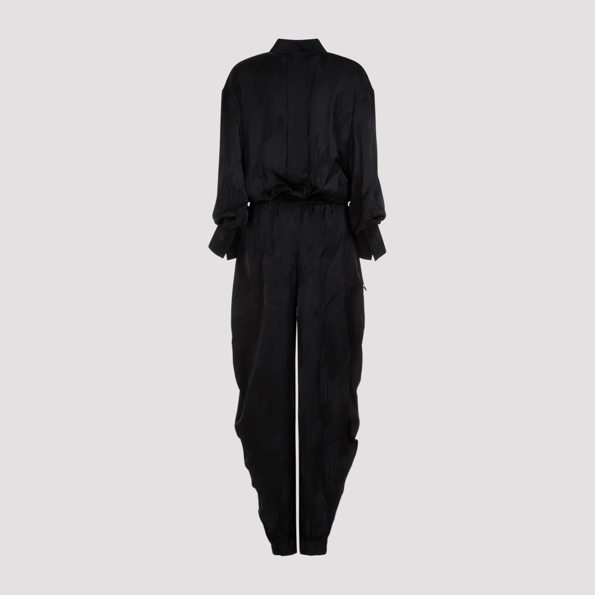 THE ATTICO Classic Black Viscose Overall Jumpsuit for Women - SS24