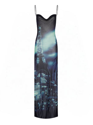 JEAN PAUL GAULTIER Mesh Slip Dress - Pigalle Print, Mini Style