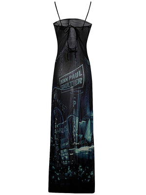 JEAN PAUL GAULTIER Mesh Slip Dress - Pigalle Print, Mini Style