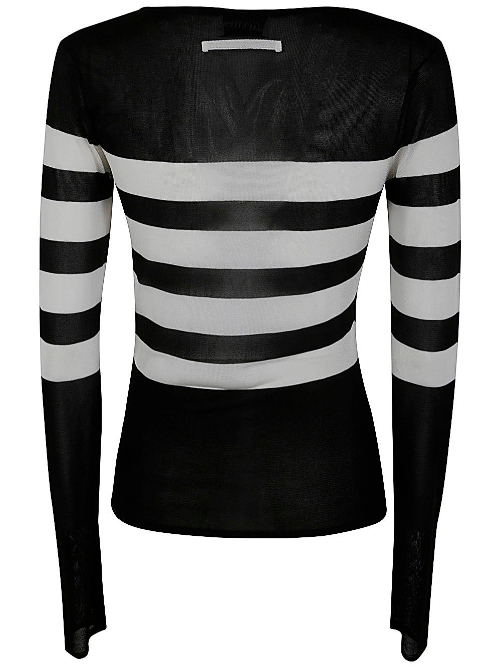 JEAN PAUL GAULTIER Transparent Viscose Striped Top