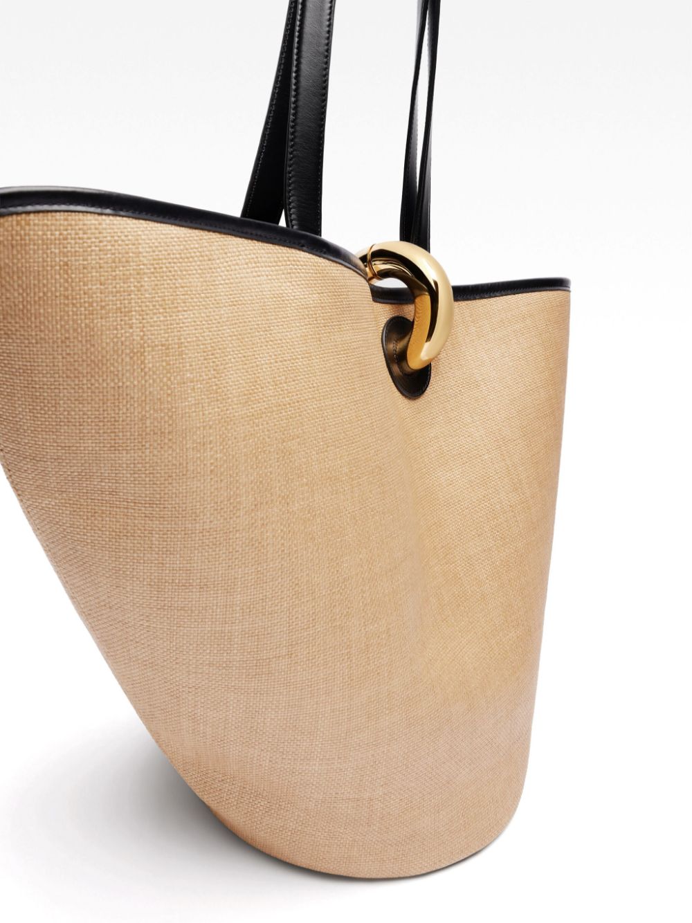 JACQUEMUS Mini Basket Handbag with Leather Trim