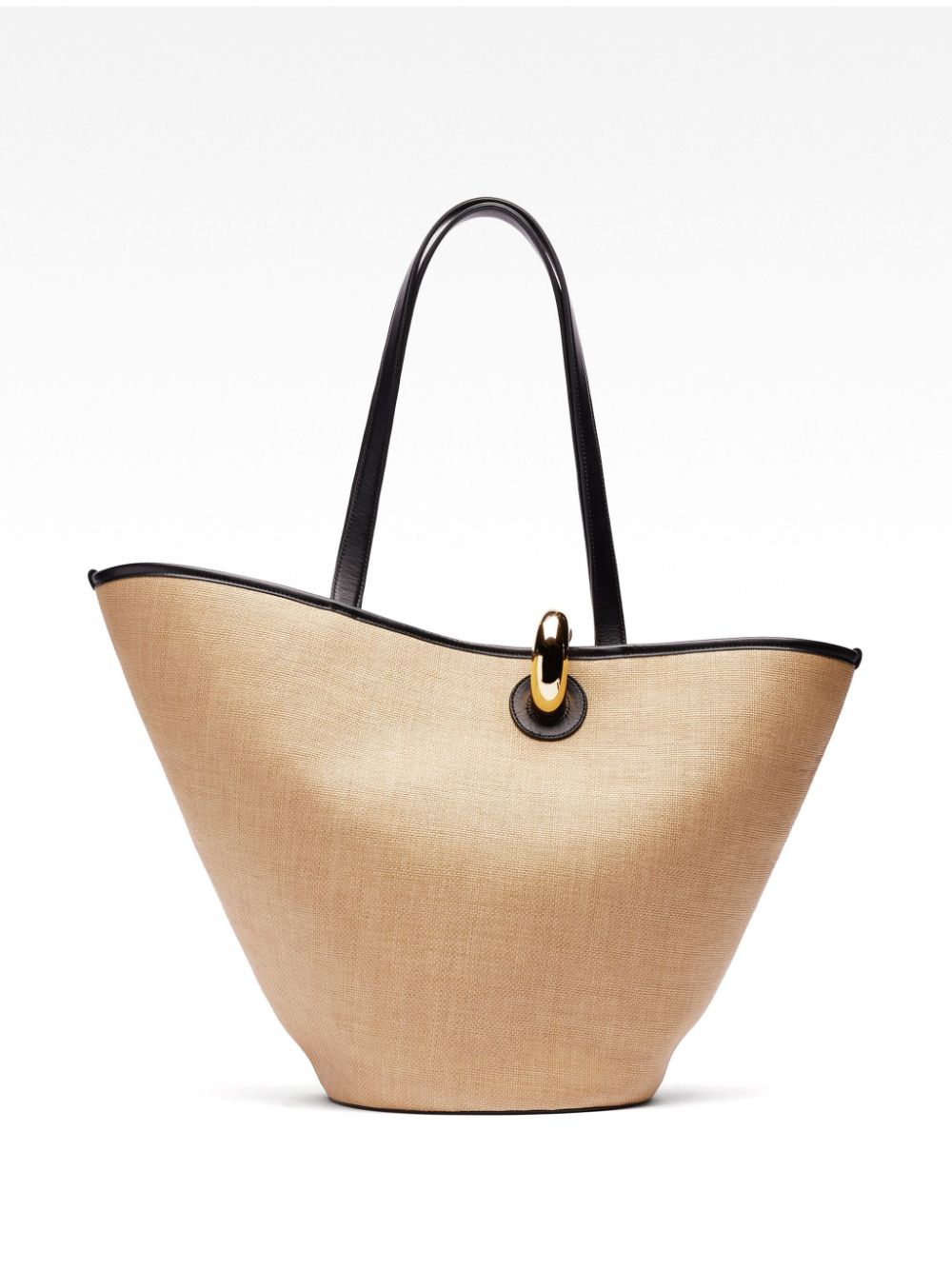 JACQUEMUS Mini Basket Handbag with Leather Trim