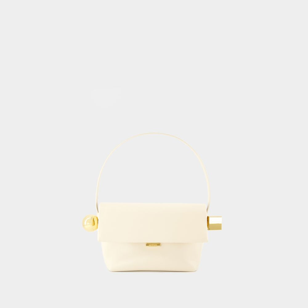 JACQUEMUS Mini Round Leather Handbag